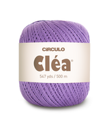 Circulo Clea 100% Cotton Yarn for Crochet and Knitting, 500m/75 gr - Leo Hobby -  Ball of purple yarn with 'Circulo Clea' label on a white background