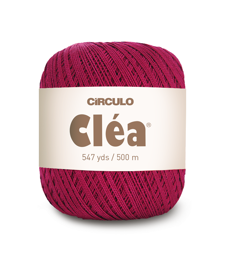 Circulo Clea 100% Cotton Yarn for Crochet and Knitting, 500m/75 gr - Leo Hobby -  Ball of pink yarn with 'Circulo Clea' label on a white background