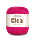Circulo Clea 100% Cotton Yarn for Crochet and Knitting, 500m/75 gr - Leo Hobby -  Ball of pink yarn with a beige label on a white background