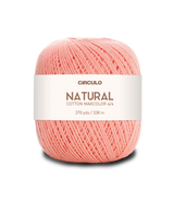 Circulo Natural Cotton Maxcolor (Barroco) 4/4 100% Cotton Yarn for Crochet and Knitting, 338m/200g - Leo Hobby -  Ball of pink yarn with a Circulo label on a white background
