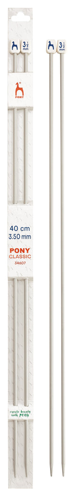 Pony Classic Aluminium Single Pointed Knitting Needles – 35, 40 & 60 cm, 40 cm, 3.50 mm