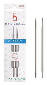 Pony Classic Aluminium Interchangeable Knitting Needle Tips – 10.5 & 14 cm, 10.5 cm, 3.50 mm