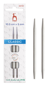 Pony Classic Aluminium Interchangeable Knitting Needle Tips – 10.5 & 14 cm, 10.5 cm, 5.00 mm