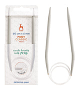 Pony Classic Fixed Circular Knitting Needles – 40, 60, 80 & 100 cm, 60 cm, 6.00 mm