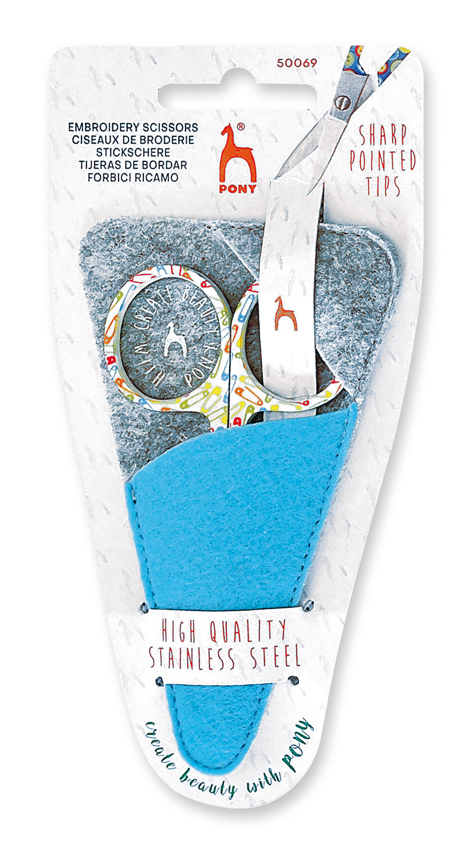 Pony Printed Scissors in Felt Pocket
