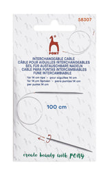 Pony Cables for Interchangeable Knitting Needles, 14 cm tips, 100 cm