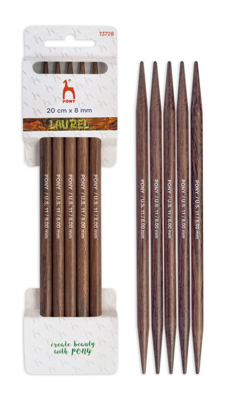 Pony Laurel Double Pointed Knitting Needles – 20 cm, 8.00 mm