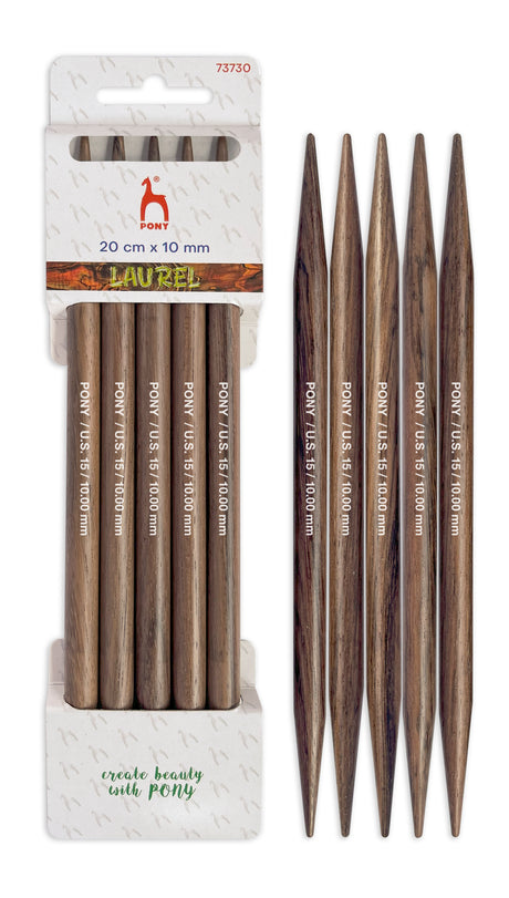 Pony Laurel Double Pointed Knitting Needles – 20 cm, 10.00 mm