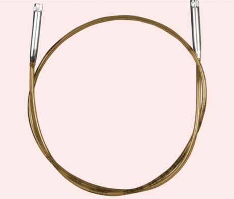 addiClick Basic Cord 60–100 cm | Interchangeable Cable 659-7 - Gold brass cable with metal ends on a pink background