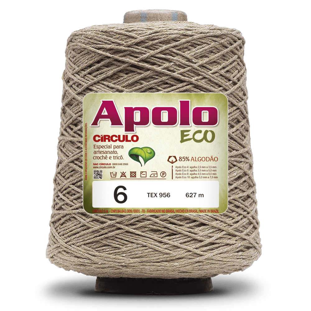 Apolo Eco 4/6 Cotton Cord Yarn – Ideal for Crochet Bags & Home Decor (600g) - Leo Hobby