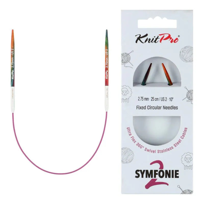 KnitPro Symfonie 2 fixed circular knitting needles, 25 cm, 2.75 mm