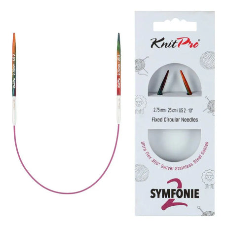 KnitPro Symfonie 2 fixed circular knitting needles, 25 cm, 2.75 mm