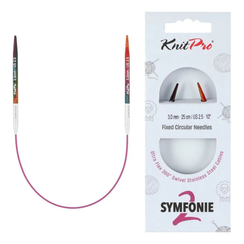 KnitPro Symfonie 2 fixed circular knitting needles, 25 cm, 3.00 mm