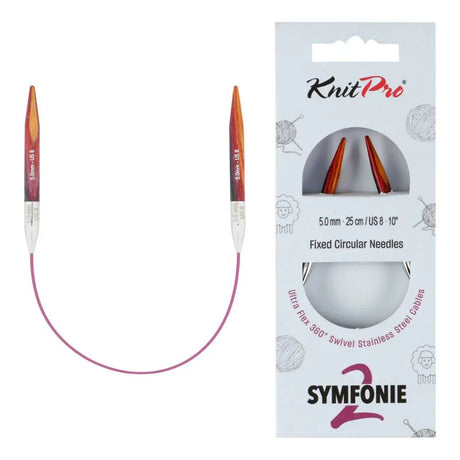 KnitPro Symfonie 2 fixed circular knitting needles, 25 cm, 5.00 mm