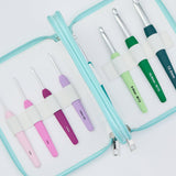 KnitPro Waves Single Ended Crochet Hook Grande Set - 14 Color - Coded Ergonomic Hooks 30952 - Leo Hobby Marketplace