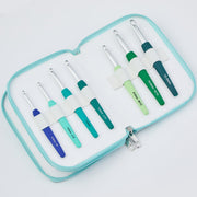 KnitPro Waves Single Ended Crochet Hook Grande Set - 14 Color - Coded Ergonomic Hooks 30952 - Leo Hobby Marketplace
