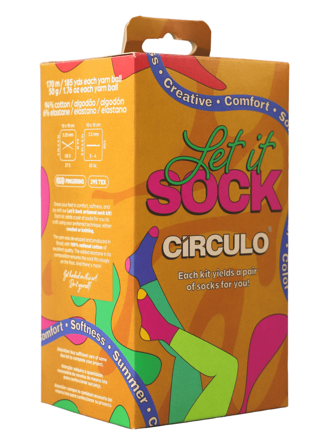 Let It Sock! – Circulo Sock Yarn Kit (94% Brazilian Cotton, 6% Elastane) - Leo Hobby Marketplace